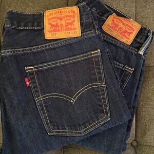 Levi's 513 Zip-Fly Jeans - W33" x L32" (2 pair)